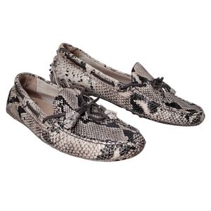 Cole Haan Garnet Leather Snakeskin Driving Moccasin Loafers Size 7.5